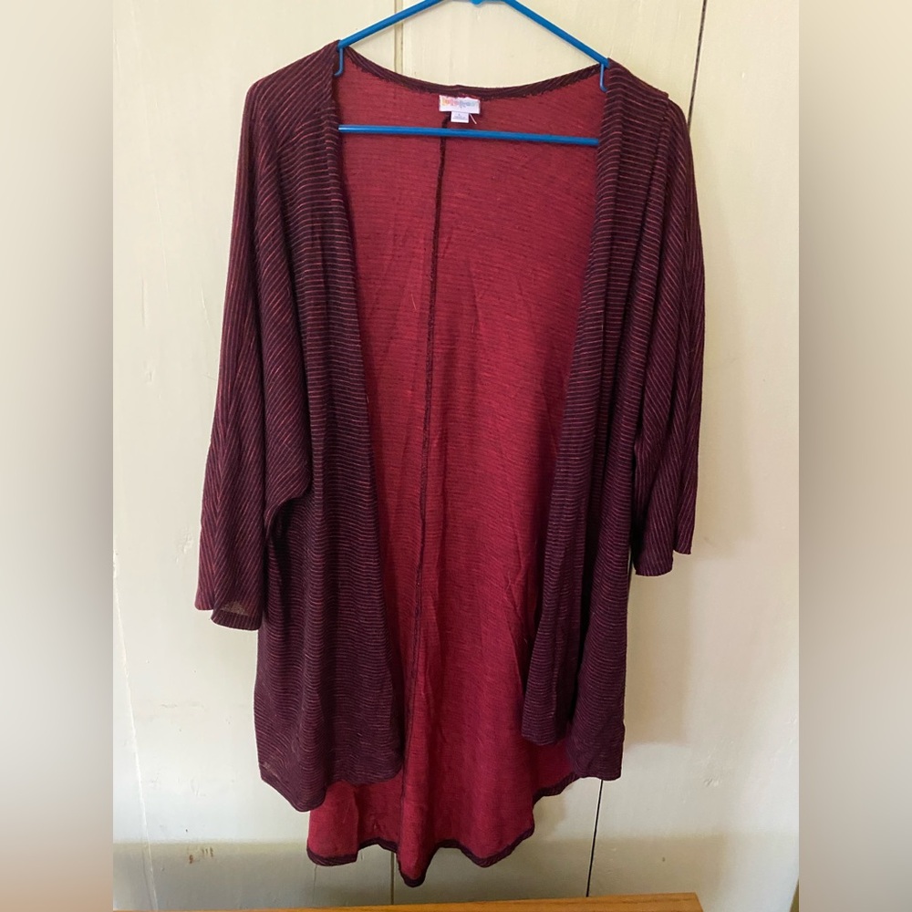 Lularoe black and red striped Lindsay large